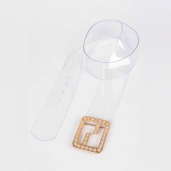 Plus Size Clear & Gold Waist Statement Belt main image 6